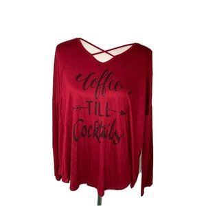 My LAnd Womens T-Shirt Red Coffee Till Cocktail L